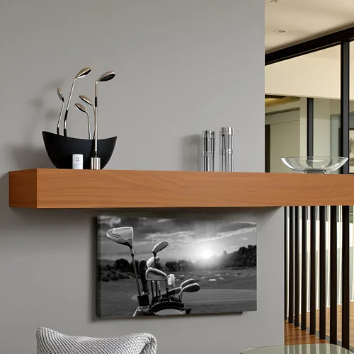 Vista 5 de LevvArts Lienzo de golf en blanco y negro para pared, campo de golf al atardecer, paisaje, pintura, impresión de golf, deportes, arte decorativo