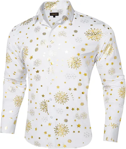 Vista 51 de DiBanGu Camisa de vestir de paisley de seda para hombre, formal, de manga larga, con cuello abotonado, camisas informales para fiesta de boda Negro