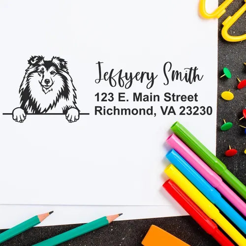 Vista 42 de American Bulldog Stamp Duo, Custom Return Address for Dog Lovers, Personalized Mail Mark for Letters and Cards