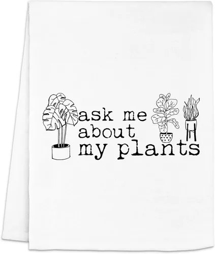 Vista 18 de Moonlight Makers Ask Me About My Plants - Toalla de cocina, toallas de cocina divertidas, paños de lavado lindos, paños de cocina de algodón