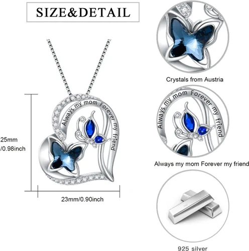 Vista 22 de Collar de plata de ley para hermanas, joyas de cumpleaños para hermanas y amigas