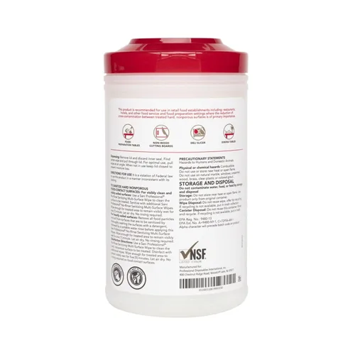 Vista 2 de PDI - Desechables profesionales, Intl.-P66784 Sani-Wipe - Toallitas desinfectantes sin enjuague para contacto con alimentos para superficies duras