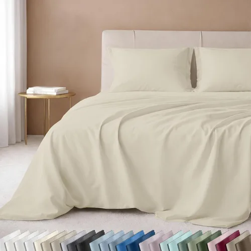 Vista 57 de California Design Den Juego de sábanas de lujo tamaño King - 100% algodón, 600 número de hilos, sábanas King de bolsillo profundo, ropa de cama