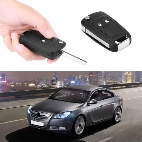 Vista 3 de Carcasa para llaves, mando a distancia plegable con 2 botones para llave de coche para insignia