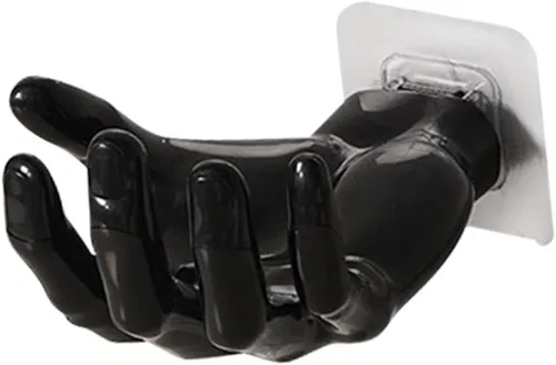 Vista 7 de KLKCMS Gancho para colgar en la pared, perchas, perchas, ropa, toalla, gancho en forma de mano para pasillos, chaquetas, color negro