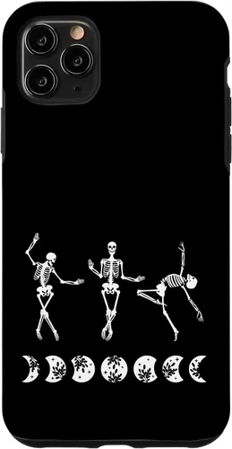 Vista 11 de Carcasa divertida para iPhone 15 con diseño de esqueletos bailarines y fase lunar New Age Emo Goth
