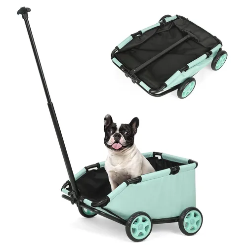 Vista 12 de Mini cochecitos para perros para mini mascotas, carritos de compras multifuncionales plegables con mango extensible, cojín integrado y cuerda