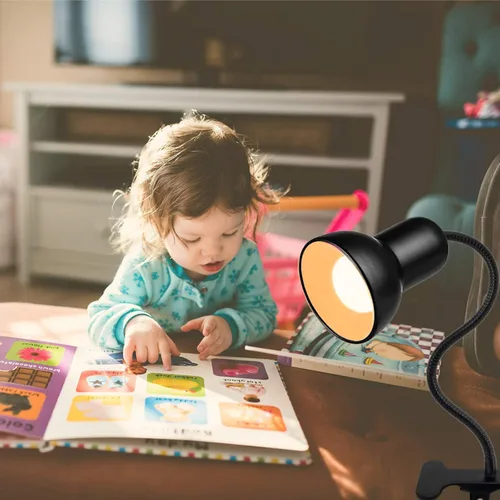 Vista 7 de Lámpara de escritorio, 360 ° Rotación Clip en la lámpara, Clip en la luz de lectura, Cuello de cisne Lamp-On Cable, Clip portátil en la luz