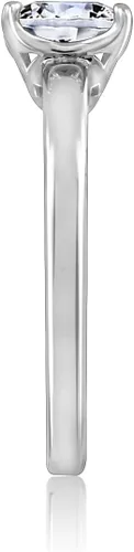 Vista 4 de Tienda Collection Platinum or Gold plated Sterling Silver Princess-Cut Solitaire Ring made with Infinite Elements Cubic Zirconia