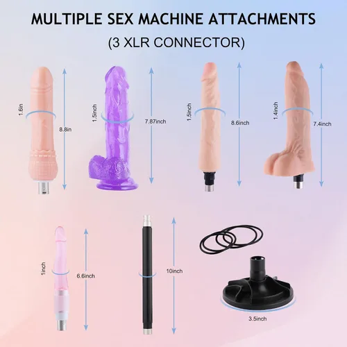 Vista 3 de Máquina sexual con ventosa, máquina de amor con consolador realista Negro