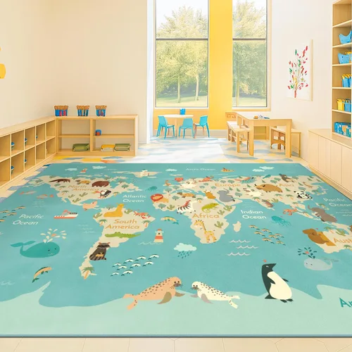 Vista 14 de Alfombra preescolar del alfabeto de 3 x 5 para niños pequeños, alfombra de juego ABC suave para el aprendizaje del bebé, alfombra educativa
