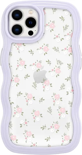 Vista 12 de ZCDAYE Funda compatible con iPhone 11, diseño floral estético, bonita funda rizada y ondulada para mujeres y niñas, funda de TPU suave a prueba
