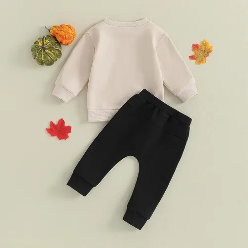Vista 6 de Hoanselay Conjunto de sudadera de manga larga con capucha y pantalones de otoño e invierno para bebé niño