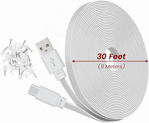 Vista 5 de Cable de extensión de alimentación USB C de 30 pies para cámara