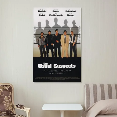 Vista 7 de ADOVZ Pósteres de películas retro de The Usual Suspects de los años 90, póster vintage para decoración del hogar, arte de pared, impresión de imagen