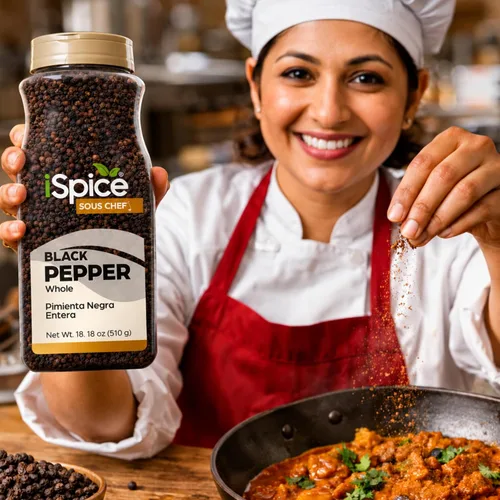 Vista 5 de iSpice Pimienta negra entera 18 onzas Tamaño al por mayor Especia gourmet Kosher