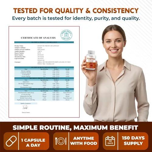 Vista 8 de Suplemento de fisetina, 9 ingredientes botánicos con espermidina, quercetina, antioxidante, función cognitiva y apoyo al envejecimiento saludable*