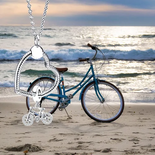 Vista 5 de QeenseKc Amor Bicicleta Colgante Charm Rainbow Crystal Sport Fan Bead para Pandora Pulsera