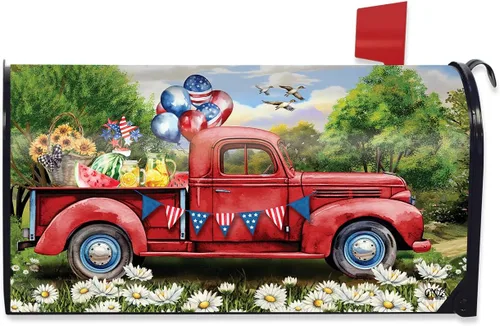 Vista 7 de Briarwood Lane - Funda grande y extragrande para buzón patriótica con águila americana
