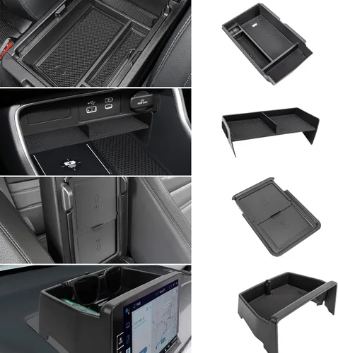 Vista 9 de Organizador de consola central compatible con reposabrazos Honda CRV 2026 2025 2024 2023, caja de almacenamiento para monedas y vidrio, inserto