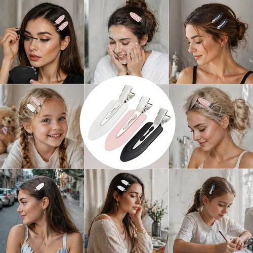 Vista 4 de Wobe 24 pinzas para el cabello sin doblez, pinzas para el cabello, sin arrugas, pinzas para peinado, flequillo, ondas de dedo, aplicación