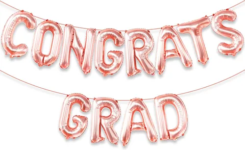Vista 11 de Decoraciones de graduación 2026 Globos negros de graduación de felicitaciones – 16 pulgadas Cartel negro de felicitaciones graduadas Cartel