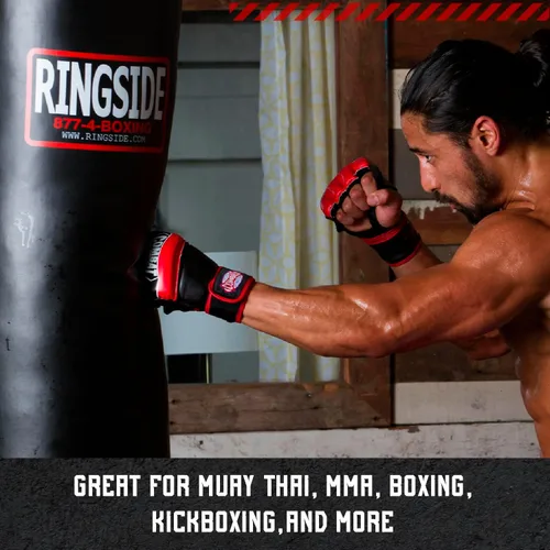 Vista 5 de Ringside Saco pesado de 100 libras para Muay Thai, bolsa de boxeo robusta Powerhide para entrenamiento y ejercicio de boxeo, MMA, Muay Thai