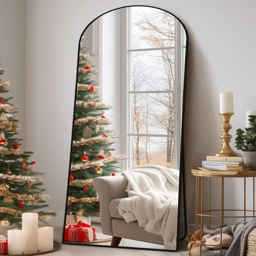 Vista 10 de Anpark Black Arched Mirror Full Length with Stand 24" x 65" Large Full Body Dressing for Wall Standing Floor Mirror for Bedroom Wall Mounted for