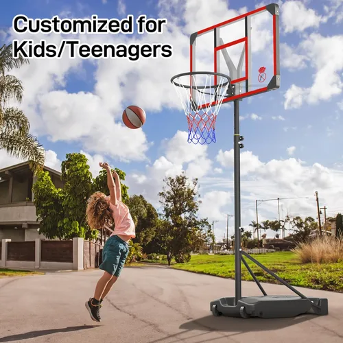 Vista 10 de Yohood Kids Basketball Hoop Outdoor 4.82-8.53ft Adjustable, Portable Basketball Hoops & Goals for Kids/Teenagers/Youth in Backyard/Driveway/Indoor