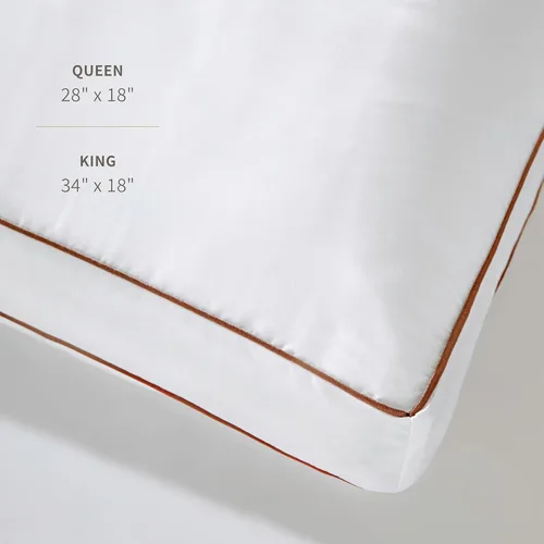 Vista 6 de Almohada de Látex Saatva - Altura Estándar (4" - 5") - Almohada Hipoalergénica con Núcleo de Látex Triturado - Transpirable - Funda de Algodón