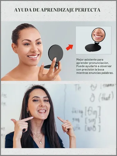 Vista 5 de Espejo compacto a granel, pequeño espejo de maquillaje para bolso, juego de 12 (12 colores)