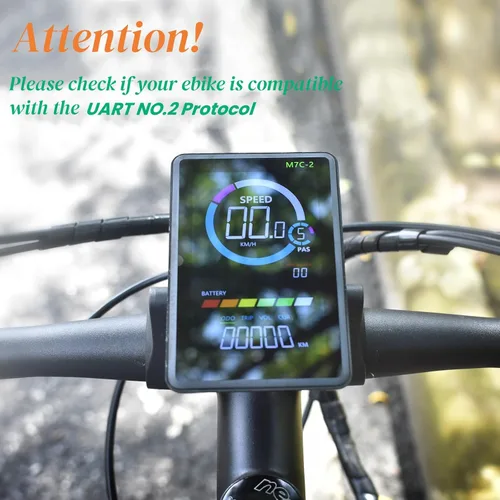 Vista 2 de Pantalla Ebike, protocolo UART No. 2, 24V-60V ABS Colorido Ciclismo Computadora con Puerto de Carga para Dispositivos Móviles, Pantalla LCD Vertical