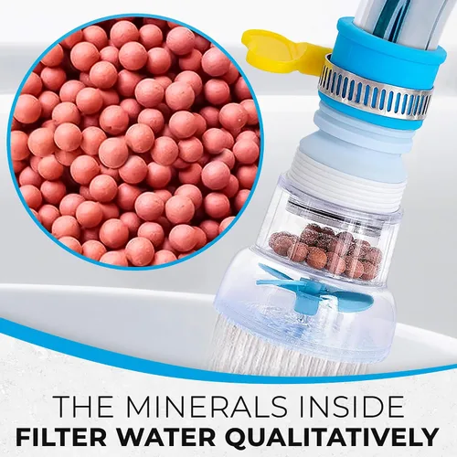 Vista 5 de Juego de 3 filtros de grifo, extensores de grifo de agua con rotación 360, purificador de agua ajustable para fregadero (0.83 x 2.6 x 1.85), fácil
