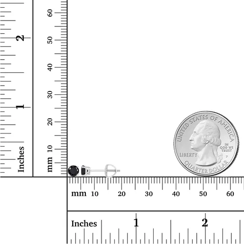 Vista 4 de Aretes de tuerca de oro macizo de 14 quilates, 0.157 in, hipoalergénicos, con piedra natal genuina