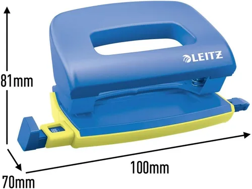 Vista 2 de Leitz Mini grapadora y perforadora, grapadora o perforadora de hasta 10 hojas, incluye grapas, gama Urban Chic, azul, 55996032