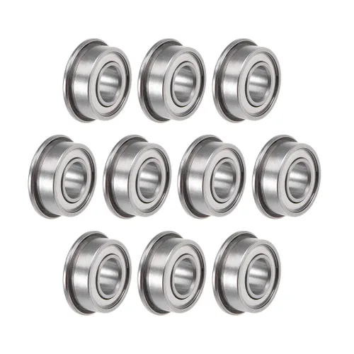 Vista 10 de Uxcell F683ZZ - Rodamientos de bolas con brida, 3 x 7 x 3 mm, acero cromado con blindaje, 10