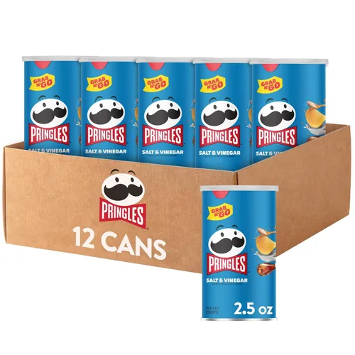 Vista 12 de Pringles Papas fritas de patata, aperitivos para el almuerzo, aperitivos para llevar, Grab n' Go, pizza (12 latas)