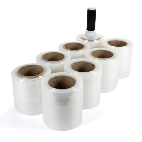 Vista 9 de IDL Packaging Mini rollo elástico de 3 pulgadas, 700 pies, calibre 120 (paquete de 2) con un mango de plástico incluido – Envoltura de plástico