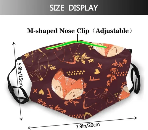 Vista 2 de Mascarilla lavable de zorro transpirable y reutilizable para adultos, color negro, Negro