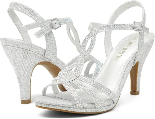 Vista 4 de Dream Pairs Amore - Sandalias de tacón para mujer con puntera descubierta