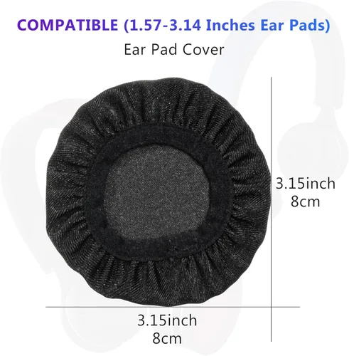 Vista 2 de Almohadillas para auriculares, PChero 2 pares de almohadillas para auriculares lavables y elásticas, protectores para auriculares, cubierta