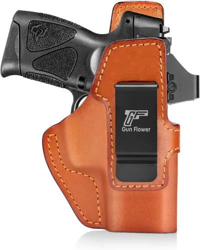 Vista 9 de GUN & FLOWER IWB Leather Holster for Taurus G3C/ G2C/ G2S/ G3C Toro/ TX22 Compact/ PT111/ PT140 - Optic Ready Available, Inside Waistband Concealed