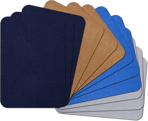 Vista 18 de 15 piezas de parches de tela de calidad premium para planchar por dentro y por fuera, adhesivo más fuerte, algodón, rojo, verde, azul, marrón