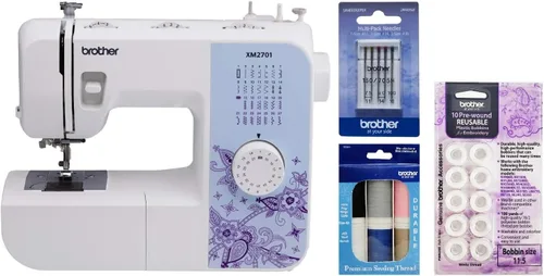Vista 7 de Máquina de coser Brother XM2701 liviana, con todas las funciones, con 27 puntos, función automática para hacer ojales en 1 paso, 6 pies de costura