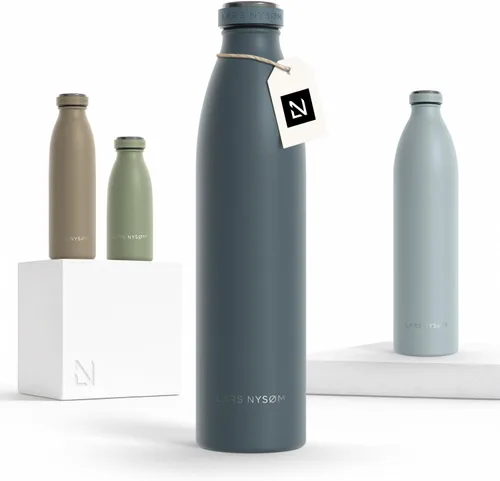 Vista 46 de LARS NYSØM Botella de agua aislada de acero inoxidable de 12 onzas, 17 onzas, 25 onzas, 34 onzas, 51 onzas, frasco térmico aislado para bebidas