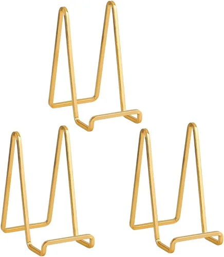 Vista 10 de Soporte de Caballete Porta Platos para Exhibición - Soportes de Platos de Metal de 4.5 Pulgadas para Exhibición - Soporte de Mesa para Fotos