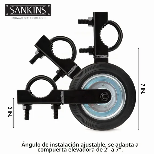 Vista 3 de Rueda auxiliar de puerta para soportar puertas batientes de metal con marcos de puerta de 1-5/8 pulgadas a 2 pulgadas, rueda de soporte de puerta