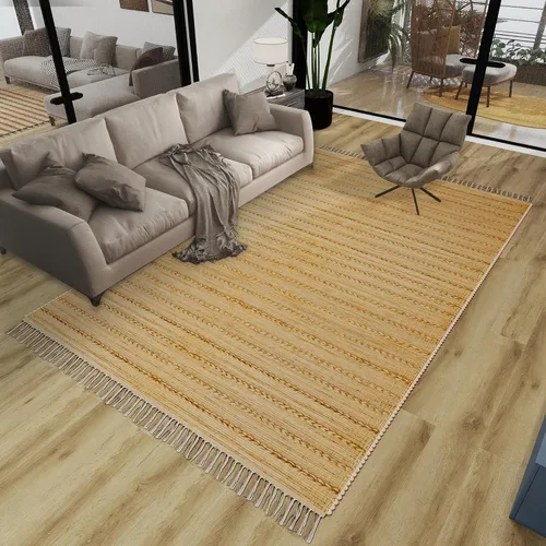 Vista 19 de Eco Crave Alfombra de pasillo de yute de 2,6 x 8 pies – Alfombra de diseño geométrico 100% natural de yute trenzada a mano, alfombra de acento