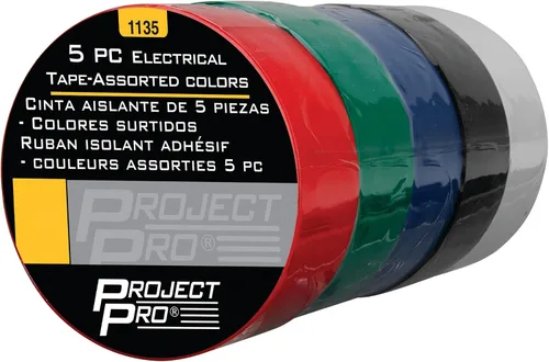 Vista 8 de Performance Tool 1135 - Juego de cinta eléctrica roja, verde, azul, negra y blanca, paquete de 5