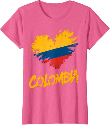 Vista 57 de Camiseta con la bandera del corazón de Colombia